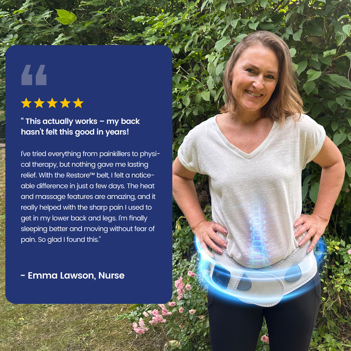 Verified customer review of the Restore belt